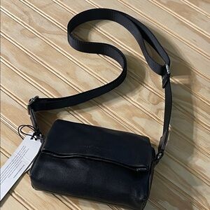 Aimee Kestenberg Broadway Mini Black Leather Crossbody Bag NWT